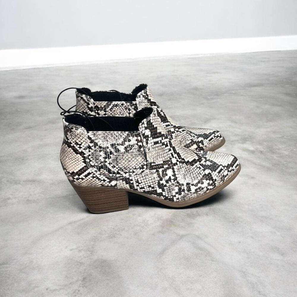 A.N.A Diablo Snakeskin Ankle Boots